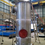 VASO DE PRESSÃO
Peso: 1,65 ton
Dimensões: ø 762 x 3200
Normas: ASME VIII DIV. 1
Material: Inox 304
Ano de Fabricação: 2014